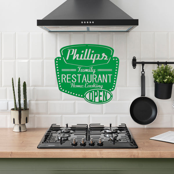 Personalized Family Restaurant Kitchen Metal Sign, Restaurant Decor & Sign, Sign for Restaurant, Custom Restaurant Signs & Signage, Family Restaurant Signage & Wall Decor