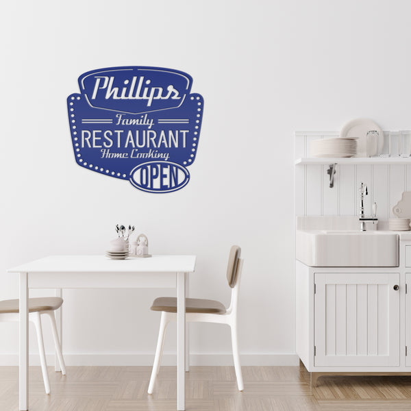 Personalized Family Restaurant Kitchen Metal Sign, Restaurant Decor & Sign, Sign for Restaurant, Custom Restaurant Signs & Signage, Family Restaurant Signage & Wall Decor