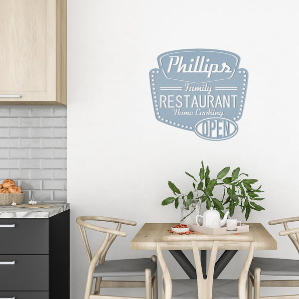 Personalized Family Restaurant Kitchen Metal Sign, Restaurant Decor & Sign, Sign for Restaurant, Custom Restaurant Signs & Signage, Family Restaurant Signage & Wall Decor