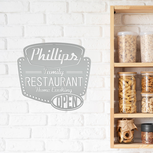 Personalized Family Restaurant Kitchen Metal Sign, Restaurant Decor & Sign, Sign for Restaurant, Custom Restaurant Signs & Signage, Family Restaurant Signage & Wall Decor