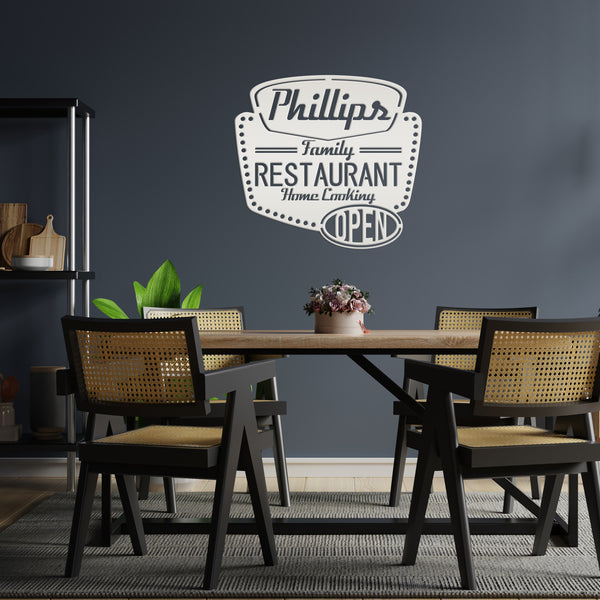 Personalized Family Restaurant Kitchen Metal Sign, Restaurant Decor & Sign, Sign for Restaurant, Custom Restaurant Signs & Signage, Family Restaurant Signage & Wall Decor