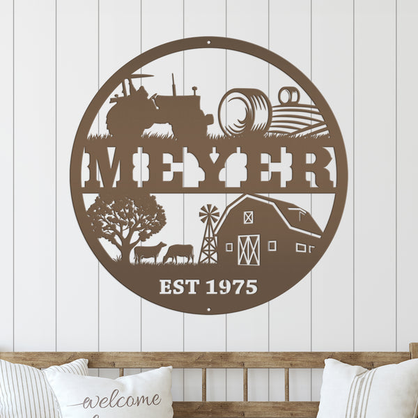 Personalized Farm Scene Sign, Farm Scene Wall Decor, Farm Wall Art, Farmhouse Decor, Gift for Farmer, Fathers Day Gift