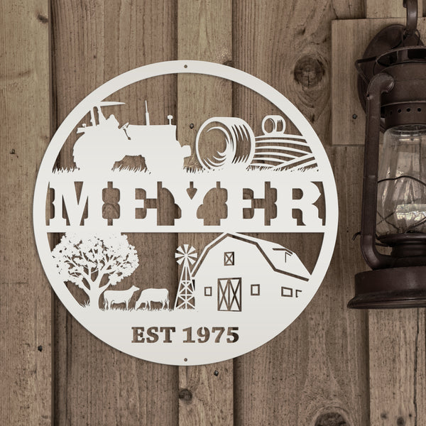 Personalized Farm Scene Sign, Farm Scene Wall Decor, Farm Wall Art, Farmhouse Decor, Gift for Farmer, Fathers Day Gift