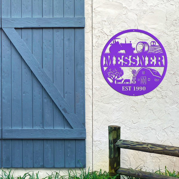 Personalized Farm Scene Sign, Farm Scene Wall Decor, Farm Wall Art, Farmhouse Decor, Gift for Farmer, Fathers Day Gift