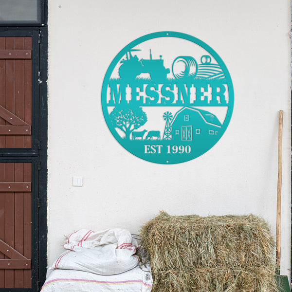 Personalized Farm Scene Sign, Farm Scene Wall Decor, Farm Wall Art, Farmhouse Decor, Gift for Farmer, Fathers Day Gift