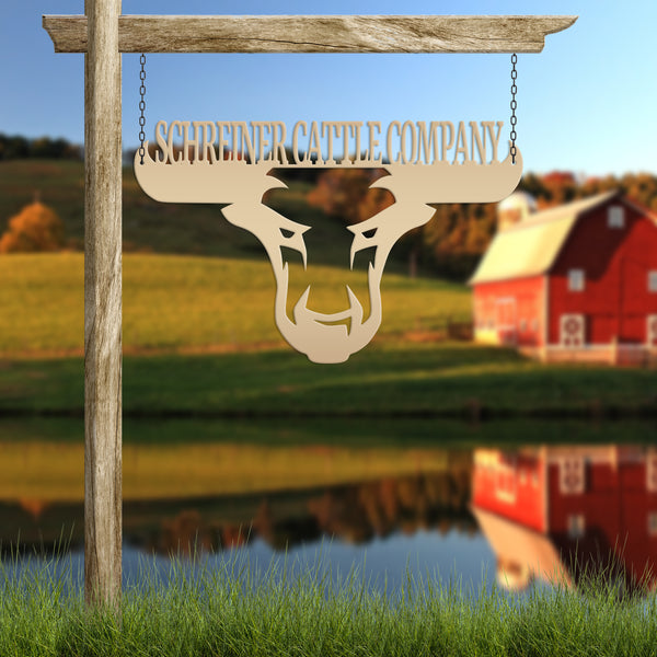 Personalized Bull Metal Sign, Bull Wall Decor, Bull Wall Art, Bull Ranch Sign, Bull Sign for Ranch, Bull Farmhouse Wall Decor