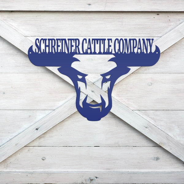 Personalized Bull Metal Sign, Bull Wall Decor, Bull Wall Art, Bull Ranch Sign, Bull Sign for Ranch, Bull Farmhouse Wall Decor
