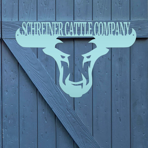 Personalized Bull Metal Sign, Bull Wall Decor, Bull Wall Art, Bull Ranch Sign, Bull Sign for Ranch, Bull Farmhouse Wall Decor