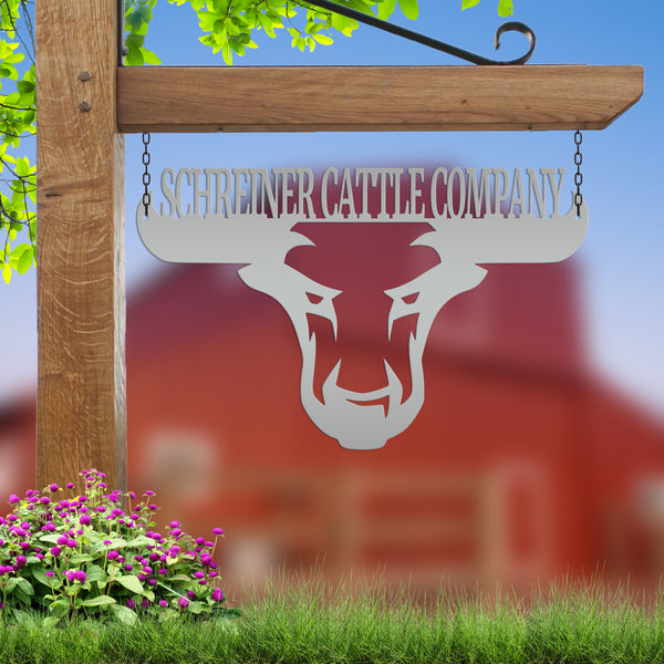 Personalized Bull Metal Sign, Bull Wall Decor, Bull Wall Art, Bull Ranch Sign, Bull Sign for Ranch, Bull Farmhouse Wall Decor