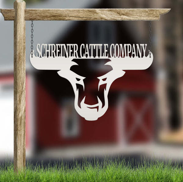 Personalized Bull Metal Sign, Bull Wall Decor, Bull Wall Art, Bull Ranch Sign, Bull Sign for Ranch, Bull Farmhouse Wall Decor