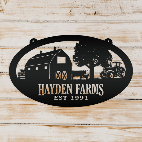 Farm Sign Family Name Metal Sign | Personalized Ranch Panel | Outdoor Address Plaque | Rustic Home Decor | Homestead Gift | Century Farm