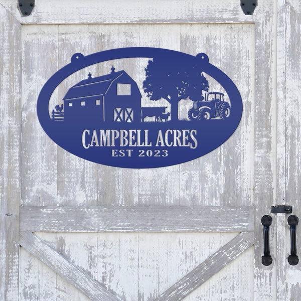 Farm Sign Family Name Metal Sign | Personalized Ranch Panel | Outdoor Address Plaque | Rustic Home Decor | Homestead Gift | Century Farm