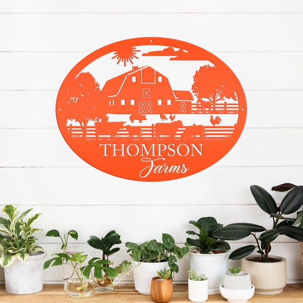 Personalized Farm Name and Farm Animals Oval Sign , Farm Wall Decor & Wall Art, Farmhouse Decor , Family Farm Wall Home Decor, Fathers Day, Gift for a Farmer, Farm Lovers