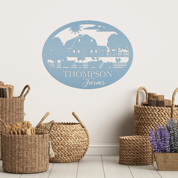 Personalized Farm Name and Farm Animals Oval Sign , Farm Wall Decor & Wall Art, Farmhouse Decor , Family Farm Wall Home Decor, Fathers Day, Gift for a Farmer, Farm Lovers