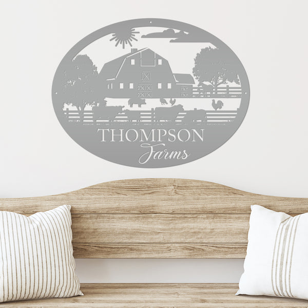 Personalized Farm Name and Farm Animals Oval Sign , Farm Wall Decor & Wall Art, Farmhouse Decor , Family Farm Wall Home Decor, Fathers Day, Gift for a Farmer, Farm Lovers