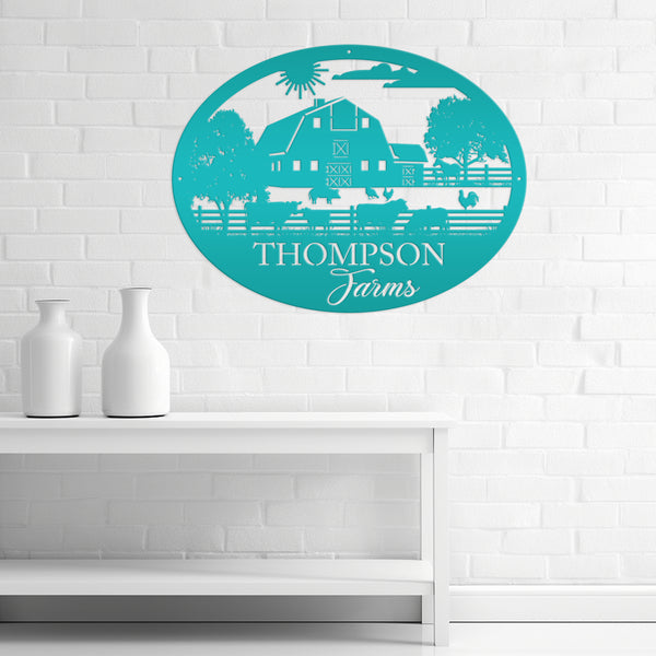 Personalized Farm Name and Farm Animals Oval Sign , Farm Wall Decor & Wall Art, Farmhouse Decor , Family Farm Wall Home Decor, Fathers Day, Gift for a Farmer, Farm Lovers