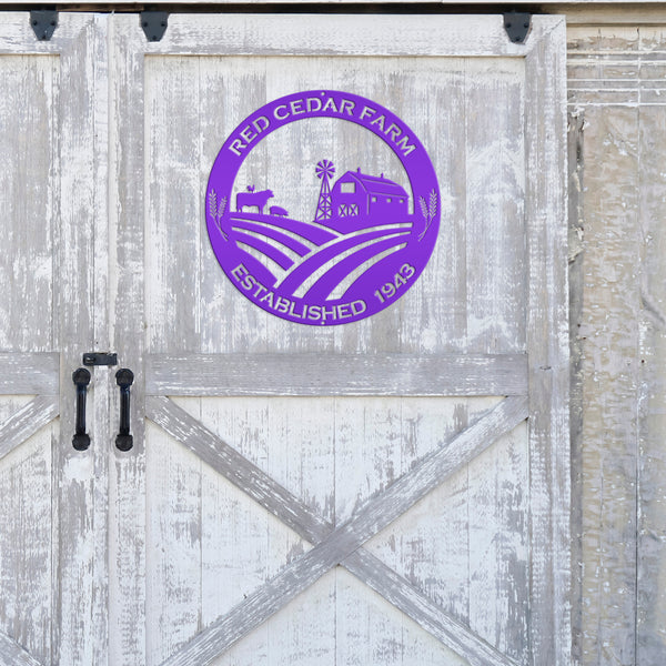 Farm Name Custom Metal Sign, Farmhouse Wall Decor & Art, Farm Decor & Signs, Farm Scene Custom Metal Sign