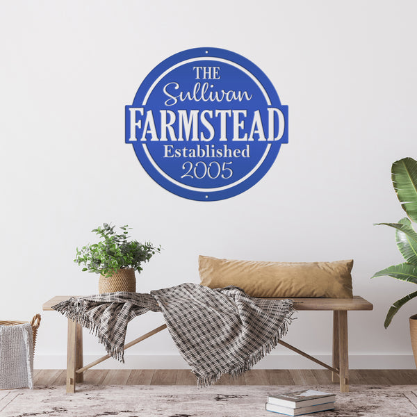 Personalized Metal Family Farmstead with Established Date Sign
