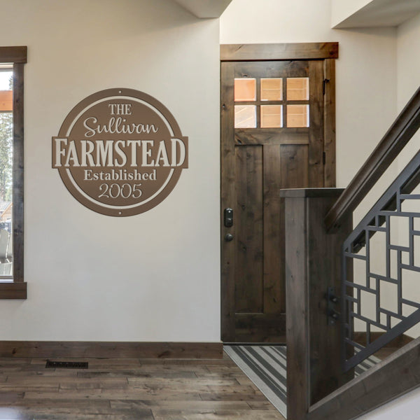 Personalized Metal Family Farmstead with Established Date Sign