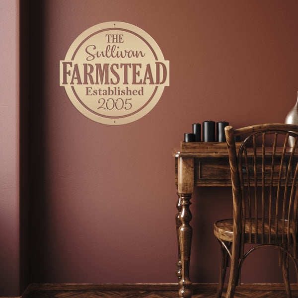 Personalized Metal Family Farmstead with Established Date Sign