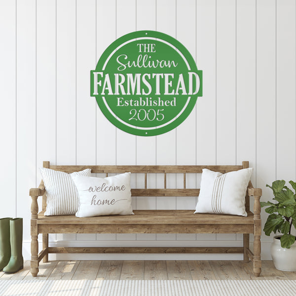 Personalized Metal Family Farmstead with Established Date Sign