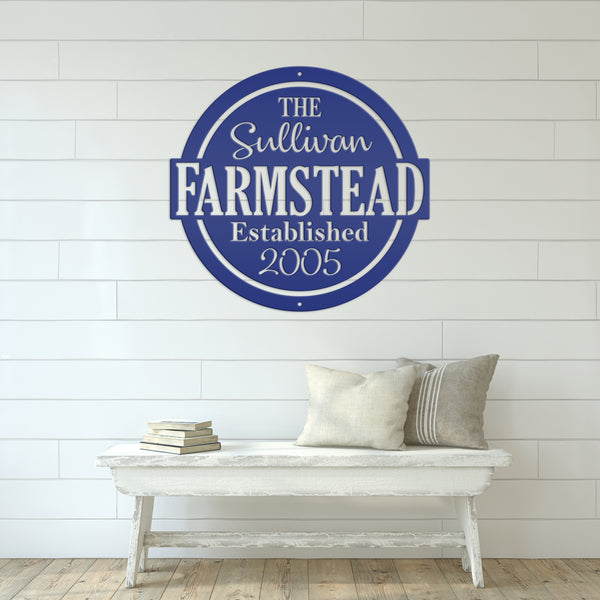 Personalized Metal Family Farmstead with Established Date Sign
