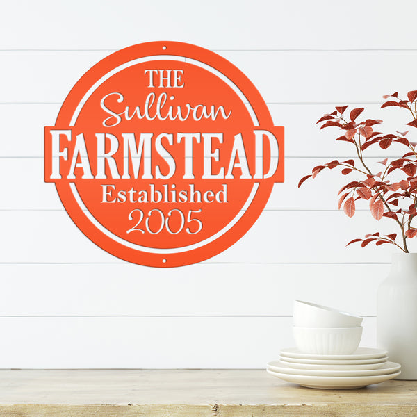 Personalized Metal Family Farmstead with Established Date Sign