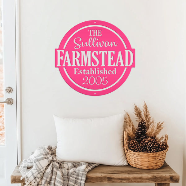 Personalized Metal Family Farmstead with Established Date Sign