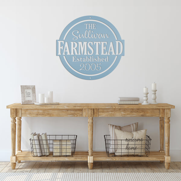 Personalized Metal Family Farmstead with Established Date Sign