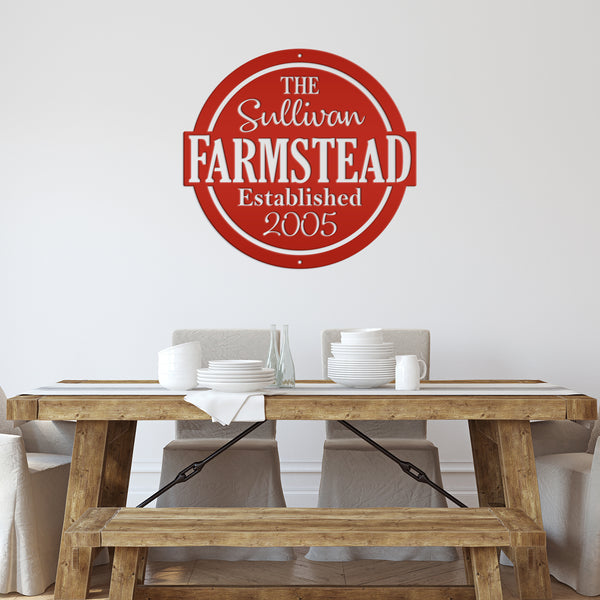 Personalized Metal Family Farmstead with Established Date Sign