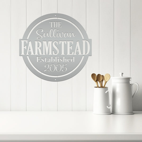 Personalized Metal Family Farmstead with Established Date Sign