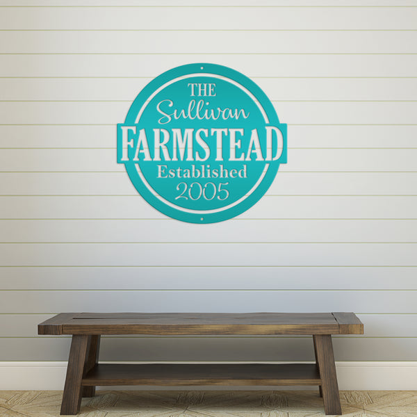 Personalized Metal Family Farmstead with Established Date Sign