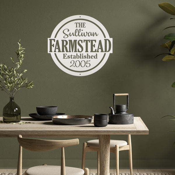 Personalized Metal Family Farmstead with Established Date Sign