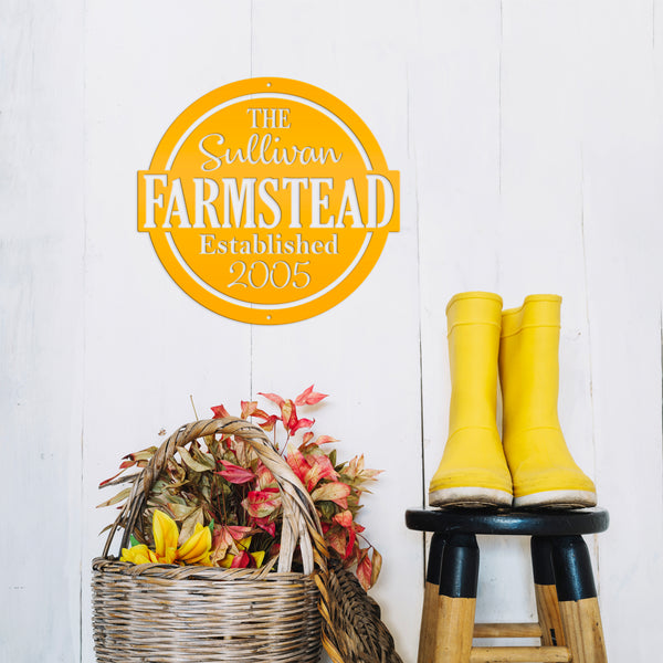 Personalized Metal Family Farmstead with Established Date Sign