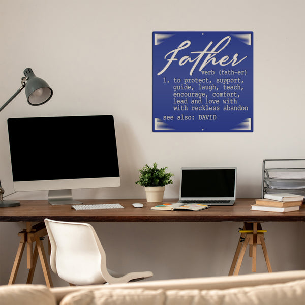 Definition of a Father Custom Metal Sign