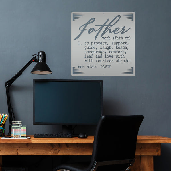 Definition of a Father Custom Metal Sign