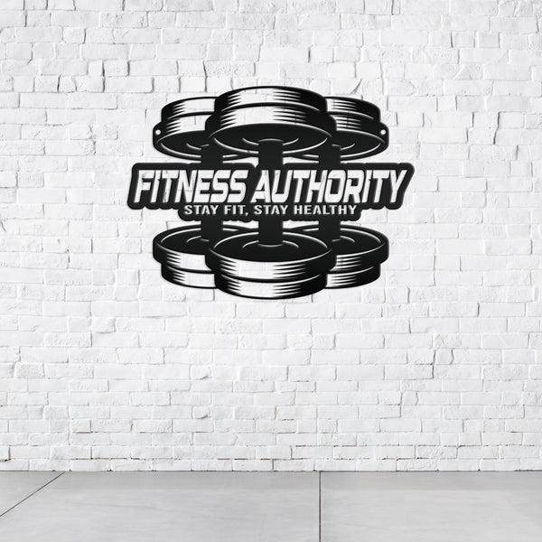 Personalized Gym Name Dumbbell Metal Sign-Fitness Center Wall Decor-Weight Room Wall Art