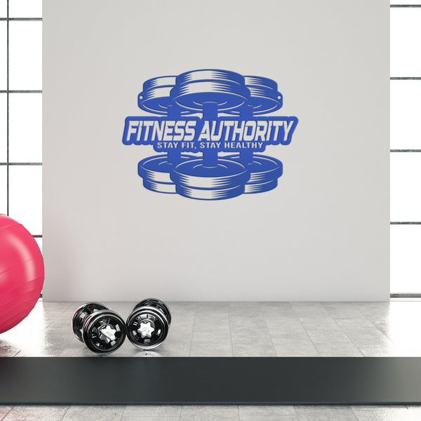 Personalized Gym Name Dumbbell Metal Sign-Fitness Center Wall Decor-Weight Room Wall Art