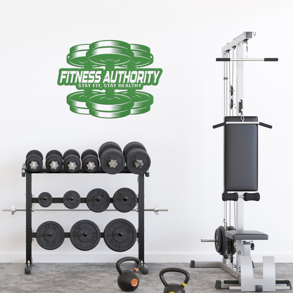 Personalized Gym Name Dumbbell Metal Sign-Fitness Center Wall Decor-Weight Room Wall Art