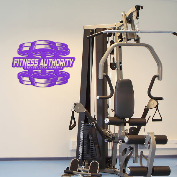 Personalized Gym Name Dumbbell Metal Sign-Fitness Center Wall Decor-Weight Room Wall Art