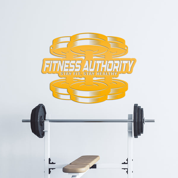 Personalized Gym Name Dumbbell Metal Sign-Fitness Center Wall Decor-Weight Room Wall Art