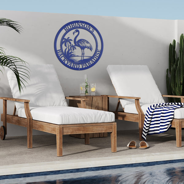 Personalized Tropical Flamingo Metal Sign, Flamingo Wall Art Decor, Flamingo Beach Condo Decor, Flamingo Tropical Beach House Wall Decor, Flamingo Lover Gift, Flamingo Palm Tree Sign