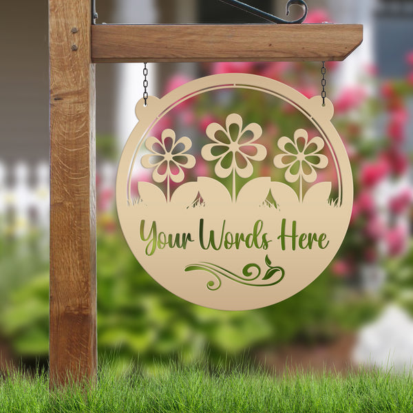 Custom Outside Flower Sign, Personalized Hanging Garden Sign, Mother's Day Gift, Flower Shop Sign, Greenhouse Decor, Florist Business Sign