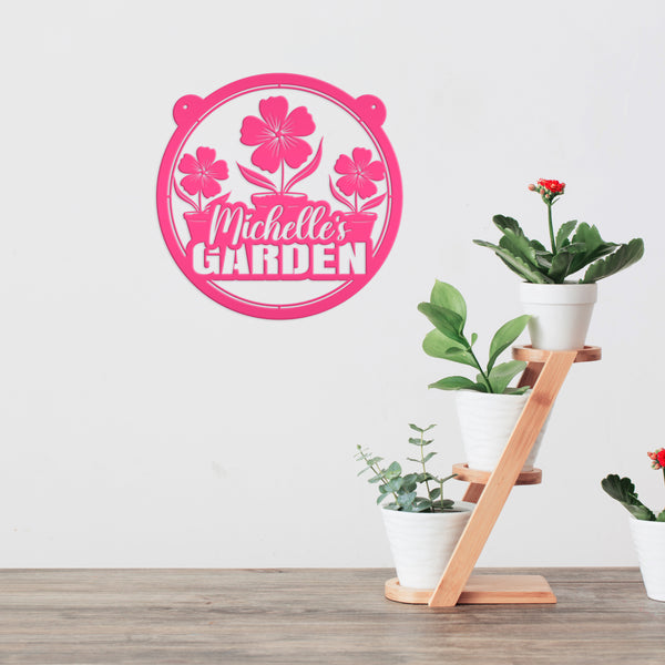 Personalized Flower Garden Metal Sign, Custom Mother's Day Gift, Hanging Garden Sign, Gift for the Gardener, Gift For Mom