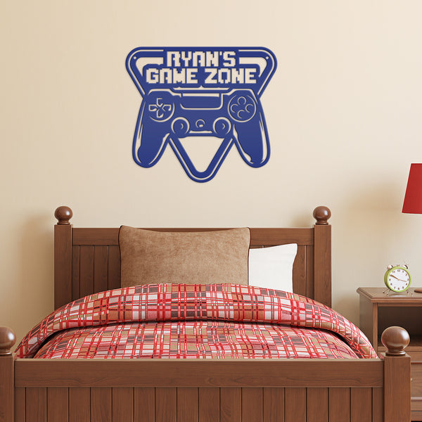 Personalized Game Zone Metal Sign, Little Boys Room Decor, Game Room Wall Decor, Game Room Wall Art, Game Room Signs