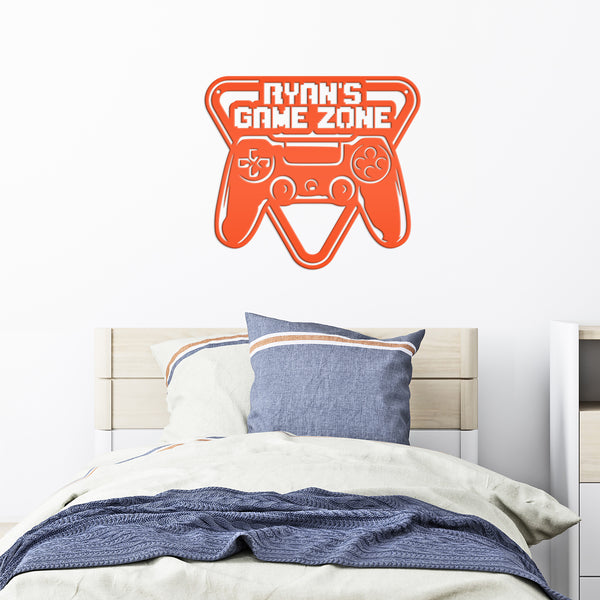 Personalized Game Zone Metal Sign, Little Boys Room Decor, Game Room Wall Decor, Game Room Wall Art, Game Room Signs