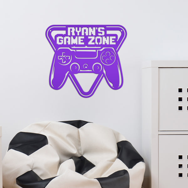 Personalized Game Zone Metal Sign, Little Boys Room Decor, Game Room Wall Decor, Game Room Wall Art, Game Room Signs