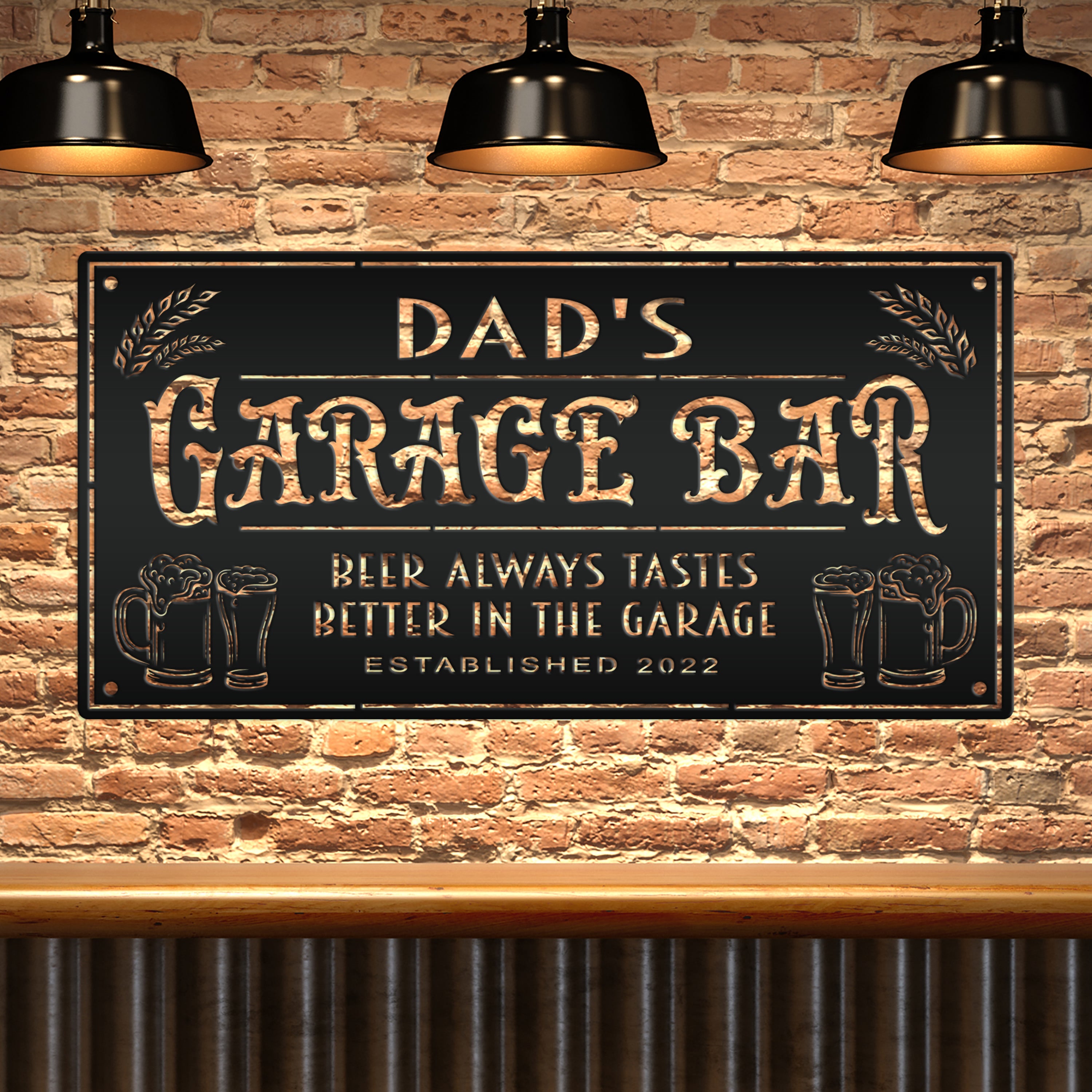 Custom Garage Bar Metal Sign , Pub Wall Decor , Bar Wall Art, Man