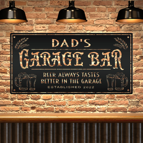Custom Garage Bar Metal Sign , Pub Wall Decor , Bar Wall Art, Man Cave Basement Bar Wall Decor & Signs