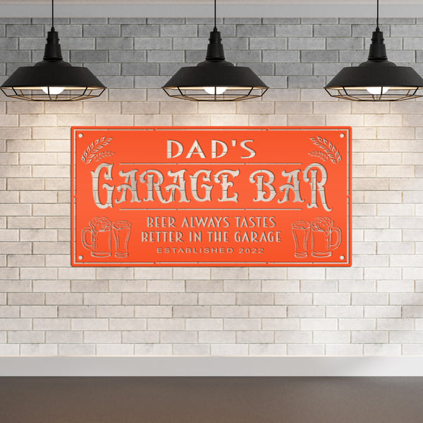 Custom Garage Bar Metal Sign , Pub Wall Decor , Bar Wall Art, Man Cave Basement Bar Wall Decor & Signs